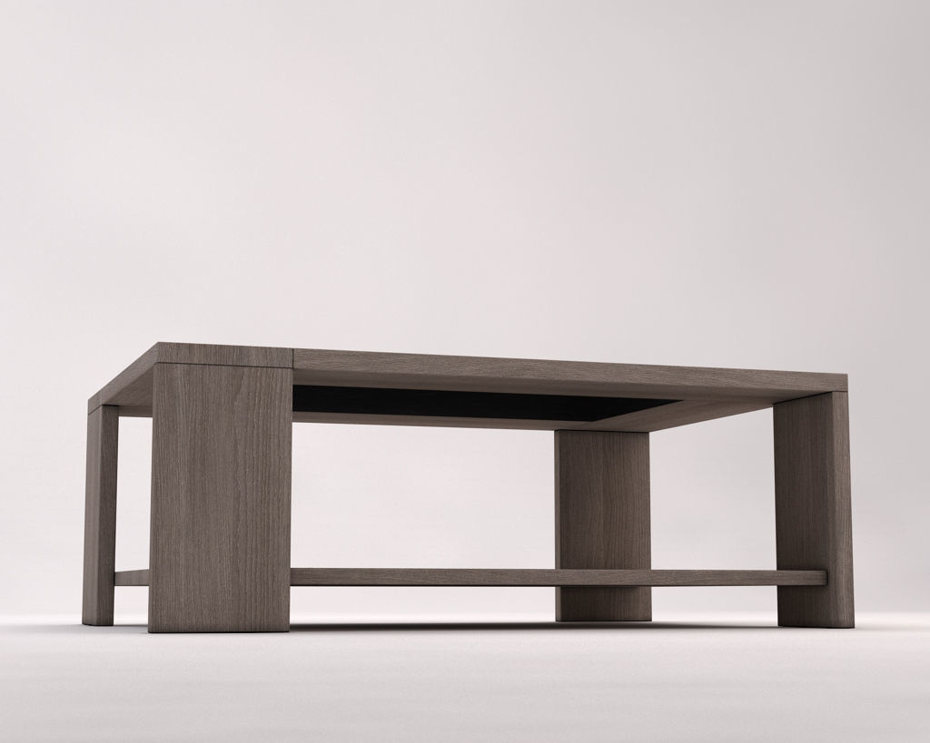 LOUNGE TABLE---Double support in wood and concrete 3D model_17