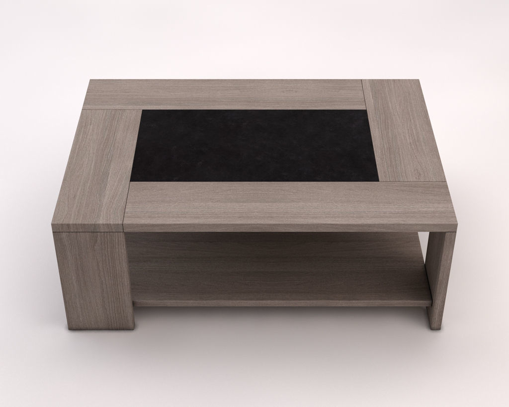 LOUNGE TABLE---Double support in wood and concrete 3D model_12