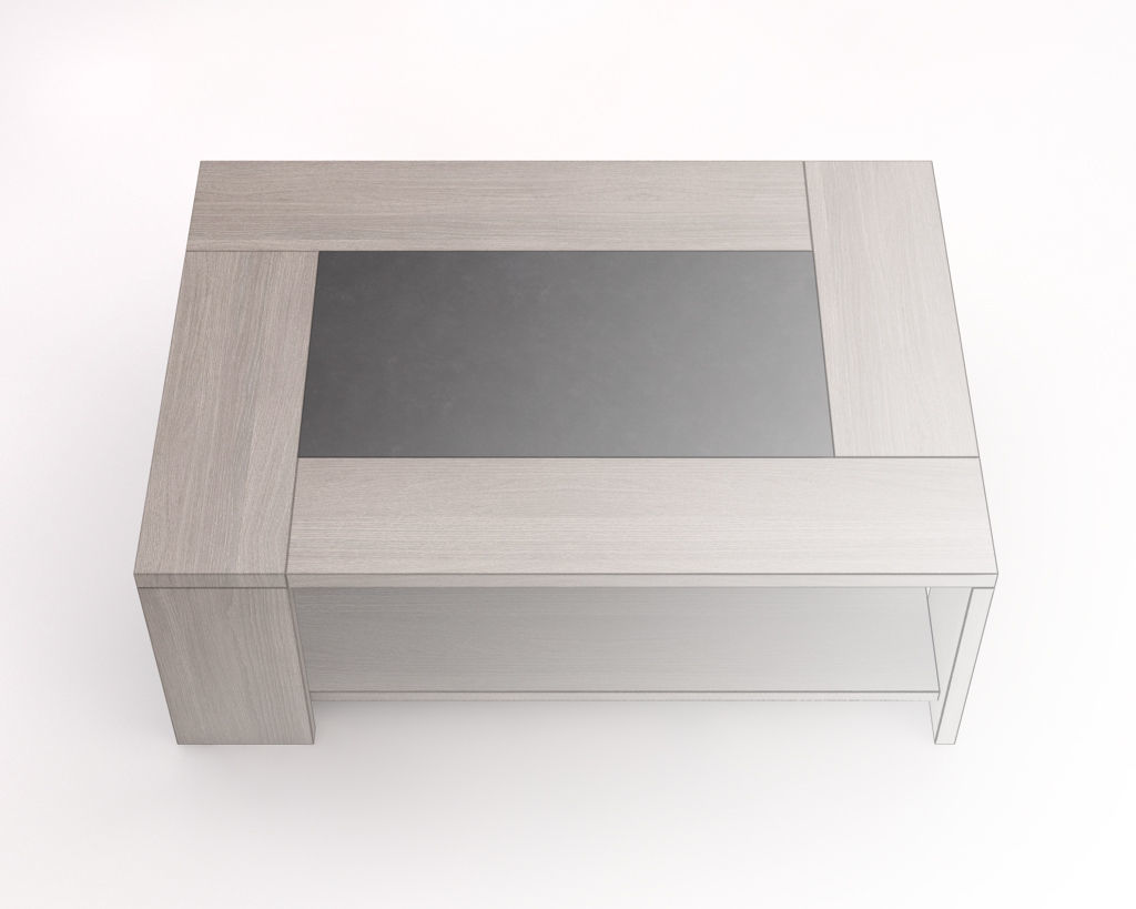 LOUNGE TABLE---Double support in wood and concrete 3D model_14