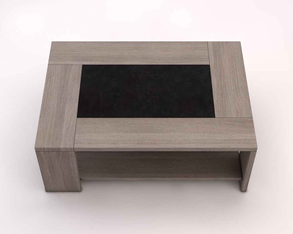 LOUNGE TABLE---Double support in wood and concrete 3D model_13