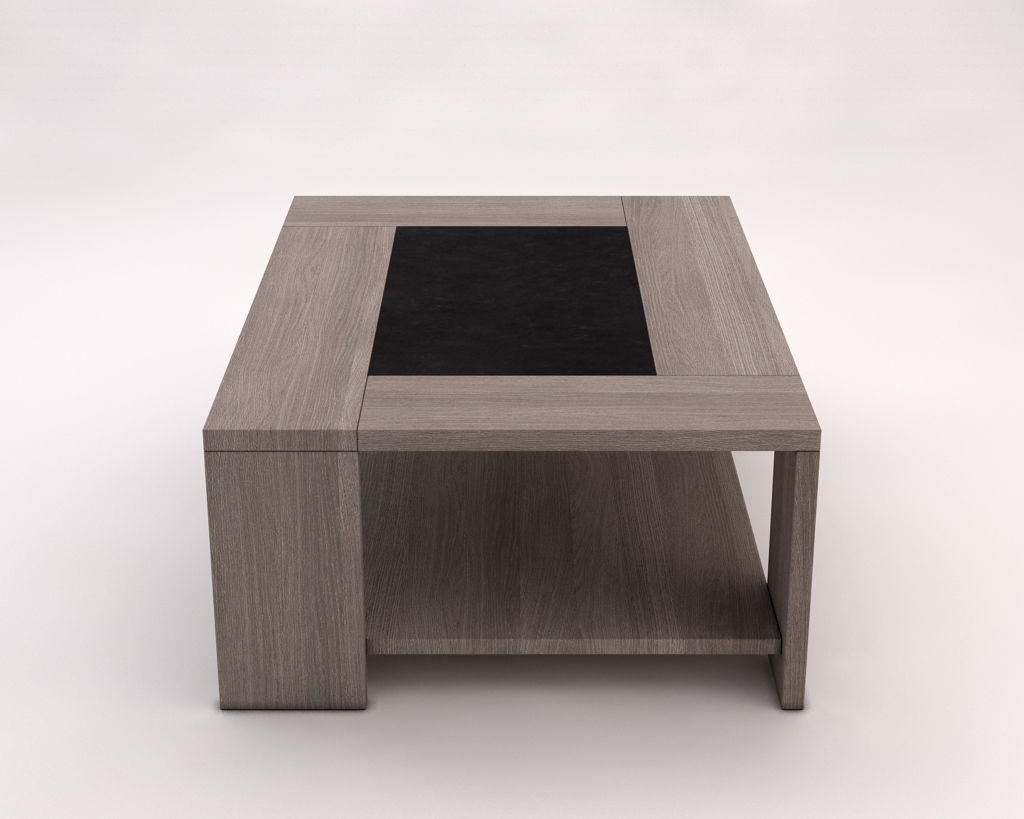 LOUNGE TABLE---Double support in wood and concrete 3D model_6