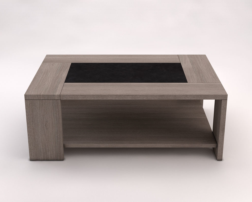 LOUNGE TABLE---Double support in wood and concrete 3D model_11