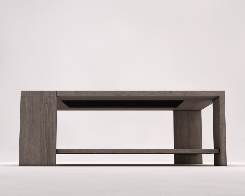 LOUNGE TABLE---Double support in wood and concrete 3D model_16