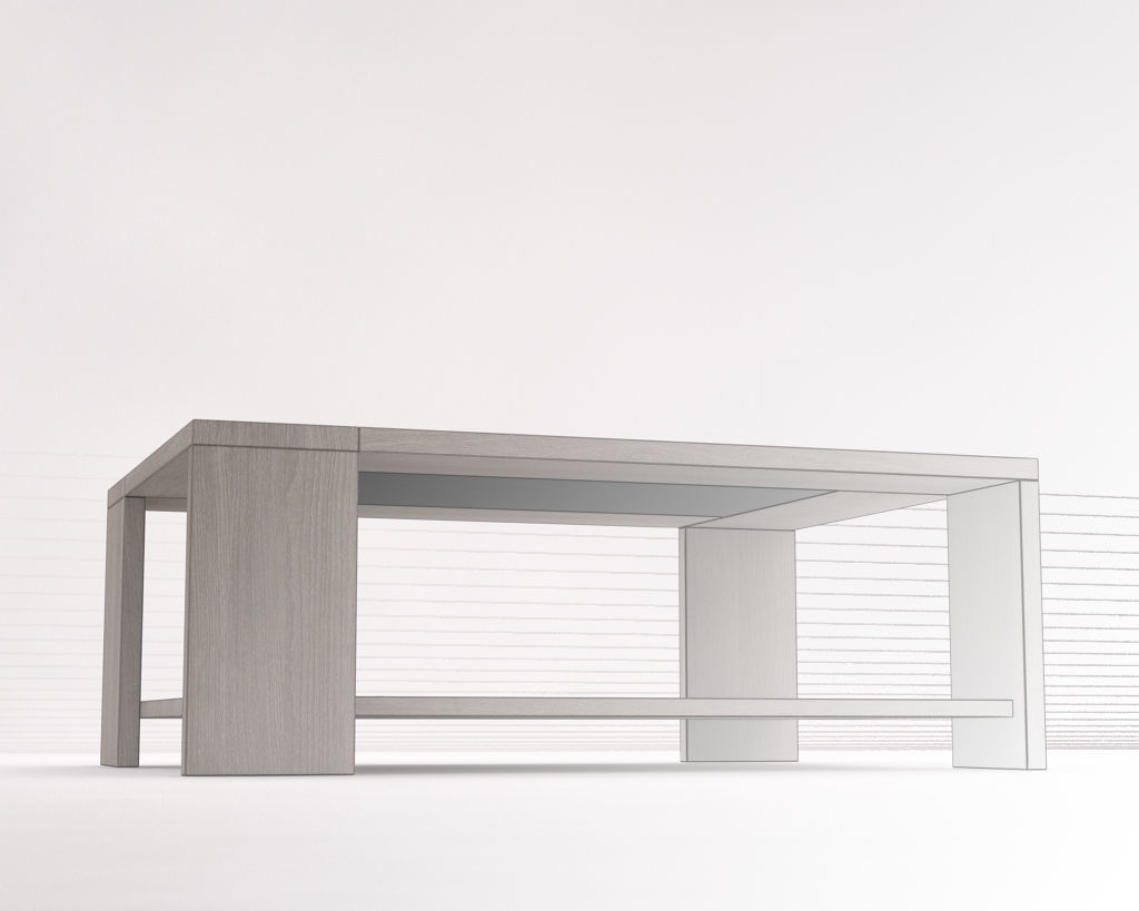 LOUNGE TABLE---Double support in wood and concrete 3D model_18