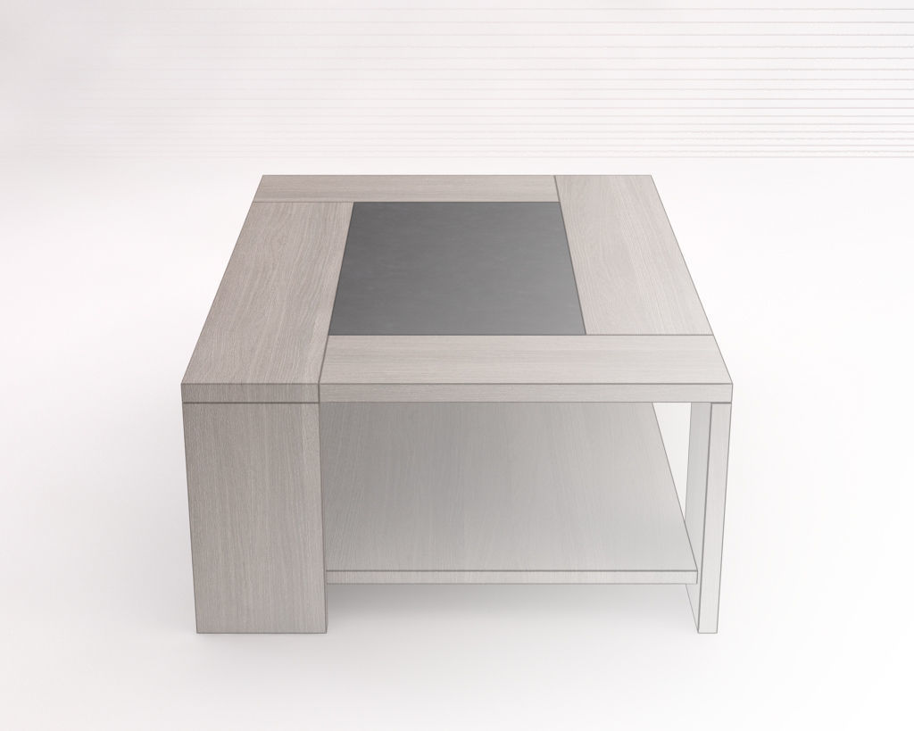 LOUNGE TABLE---Double support in wood and concrete 3D model_7