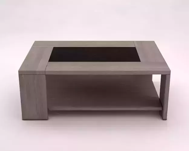 LOUNGE TABLE---Double support in wood and concrete 3D model
