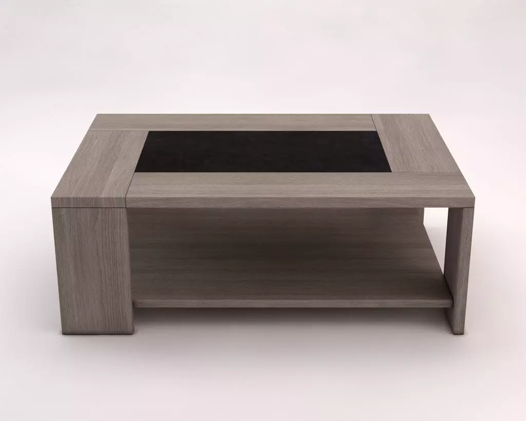 LOUNGE TABLE---Double support in wood and concrete 3D model_0