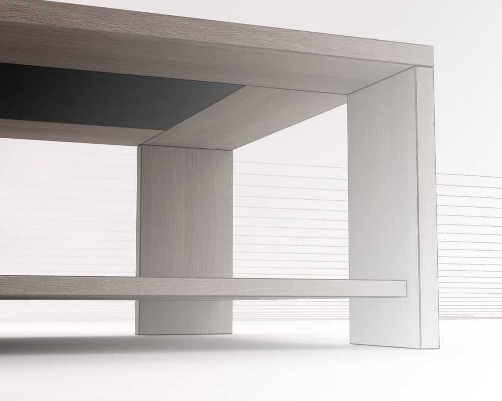 LOUNGE TABLE---Double support in wood and concrete 3D model_20