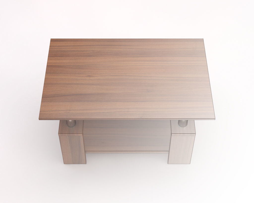 LOUNGE TABLE---Double support in wood and chrome 3D model_14