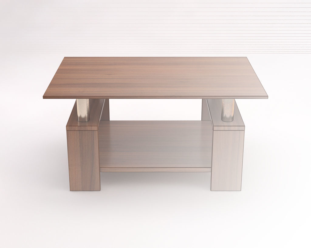 LOUNGE TABLE---Double support in wood and chrome 3D model_1