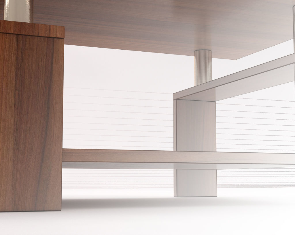 LOUNGE TABLE---Double support in wood and chrome 3D model_20