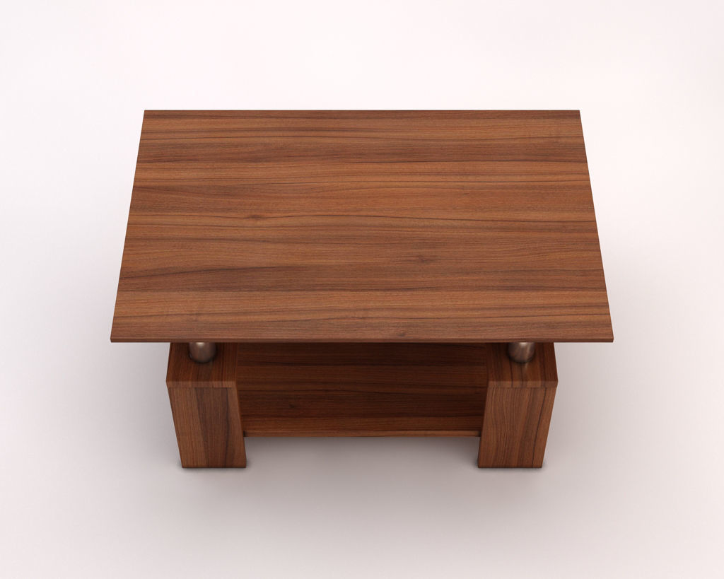 LOUNGE TABLE---Double support in wood and chrome 3D model_13