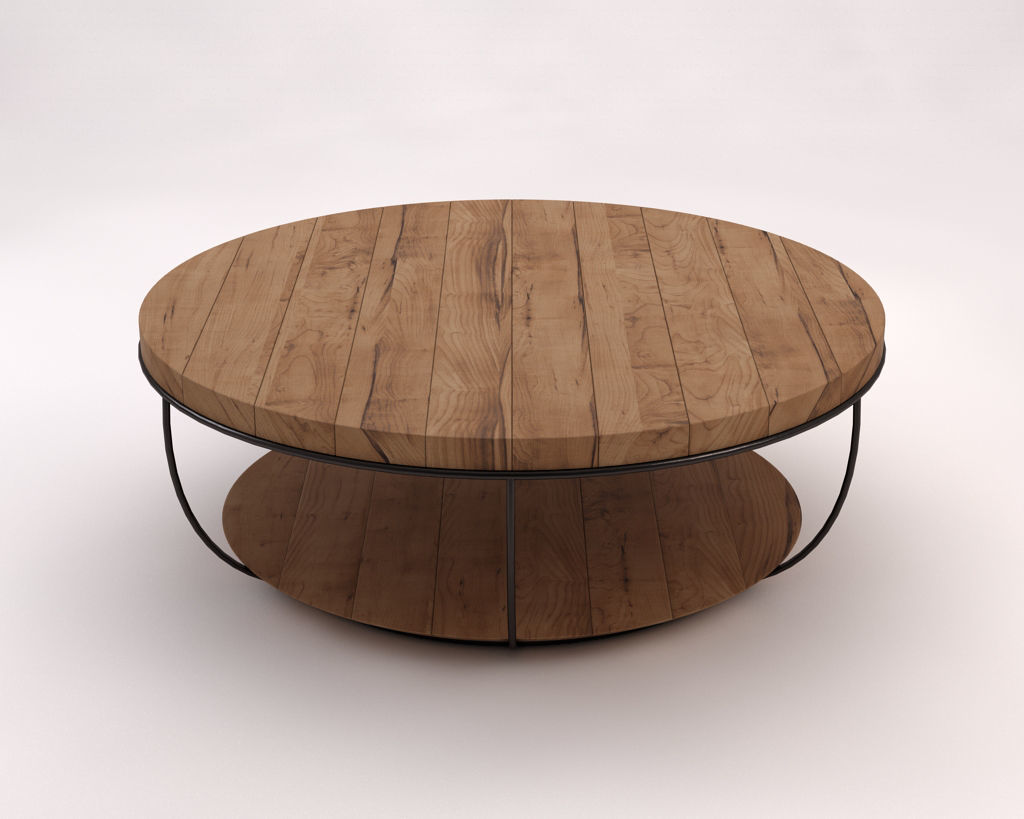 LOUNGE TABLE---Double round support and rod legs 3D model_6