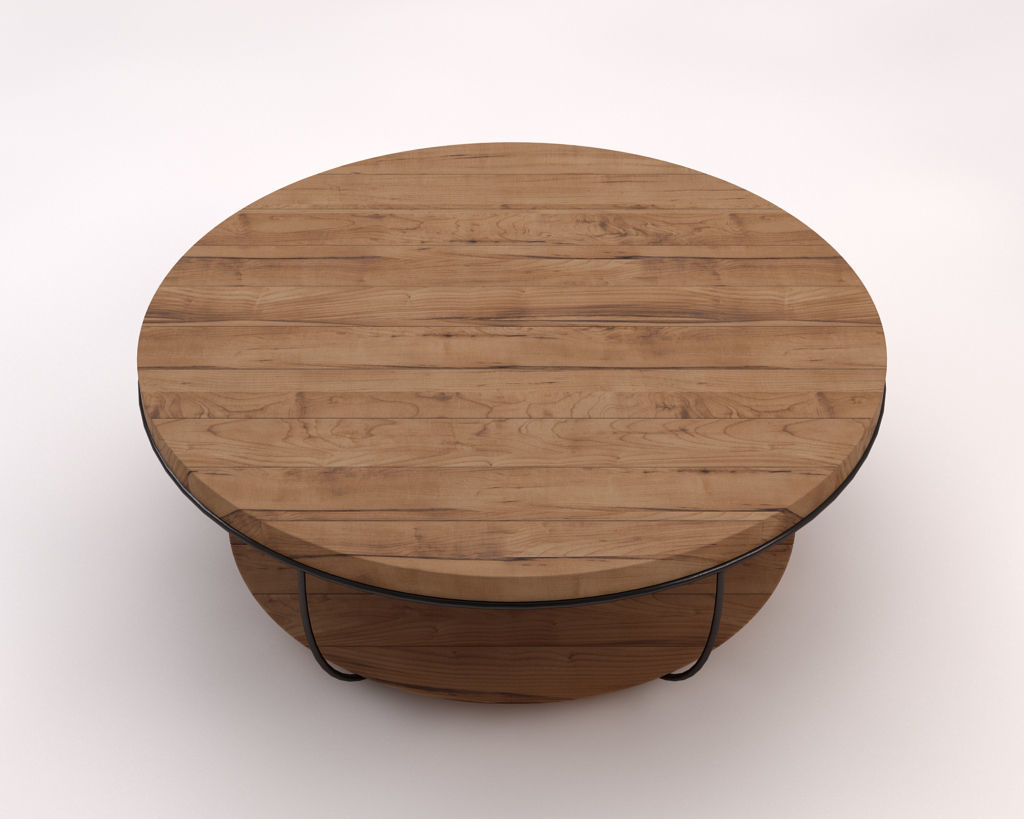 LOUNGE TABLE---Double round support and rod legs 3D model_11