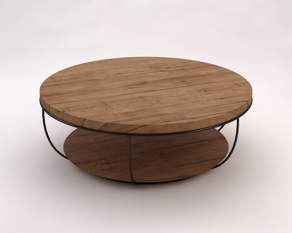LOUNGE TABLE---Double round support and rod legs 3D model_2