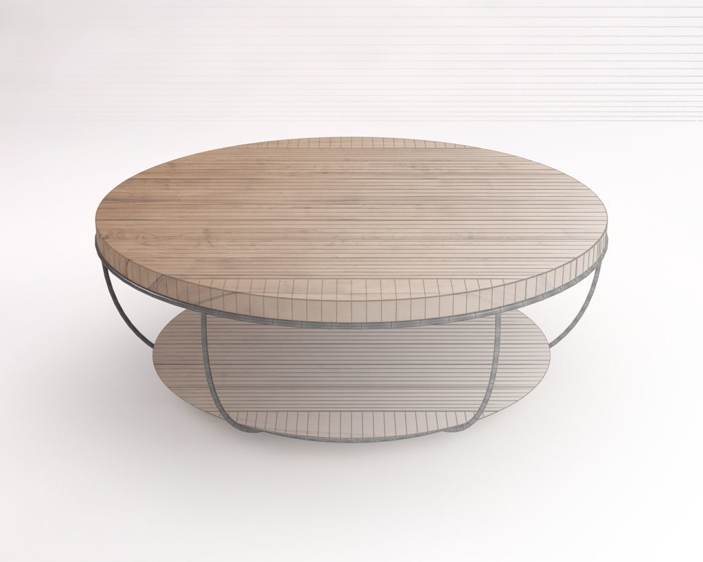 LOUNGE TABLE---Double round support and rod legs 3D model_1