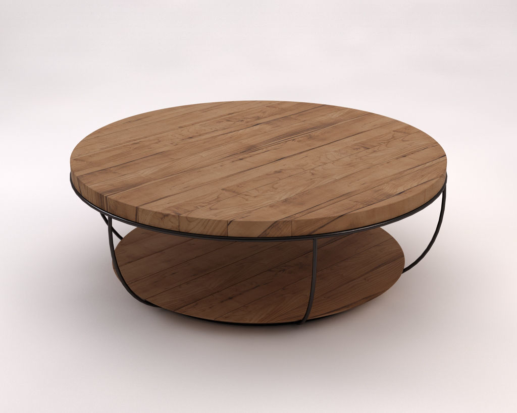 LOUNGE TABLE---Double round support and rod legs 3D model_3
