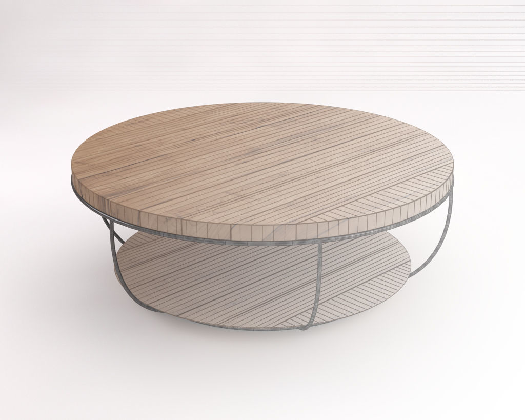 LOUNGE TABLE---Double round support and rod legs 3D model_4