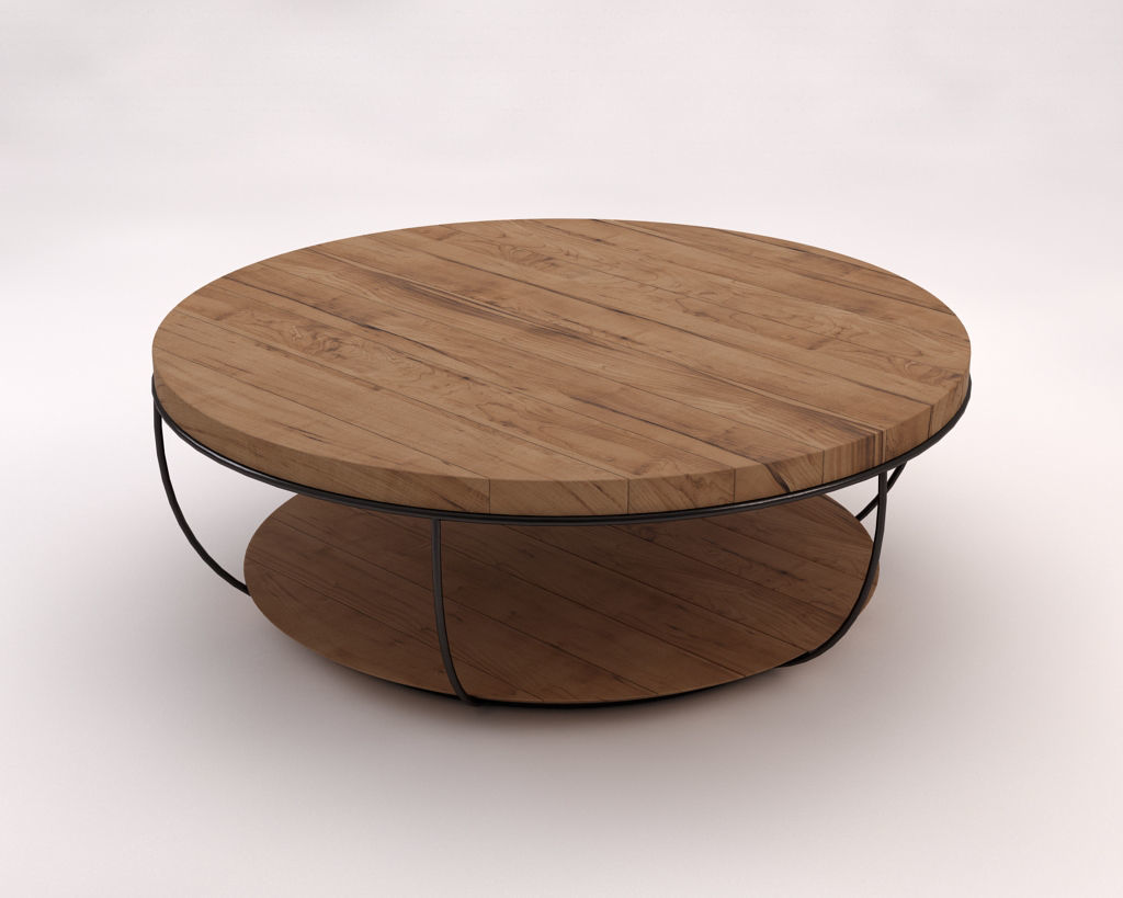 LOUNGE TABLE---Double round support and rod legs 3D model_8