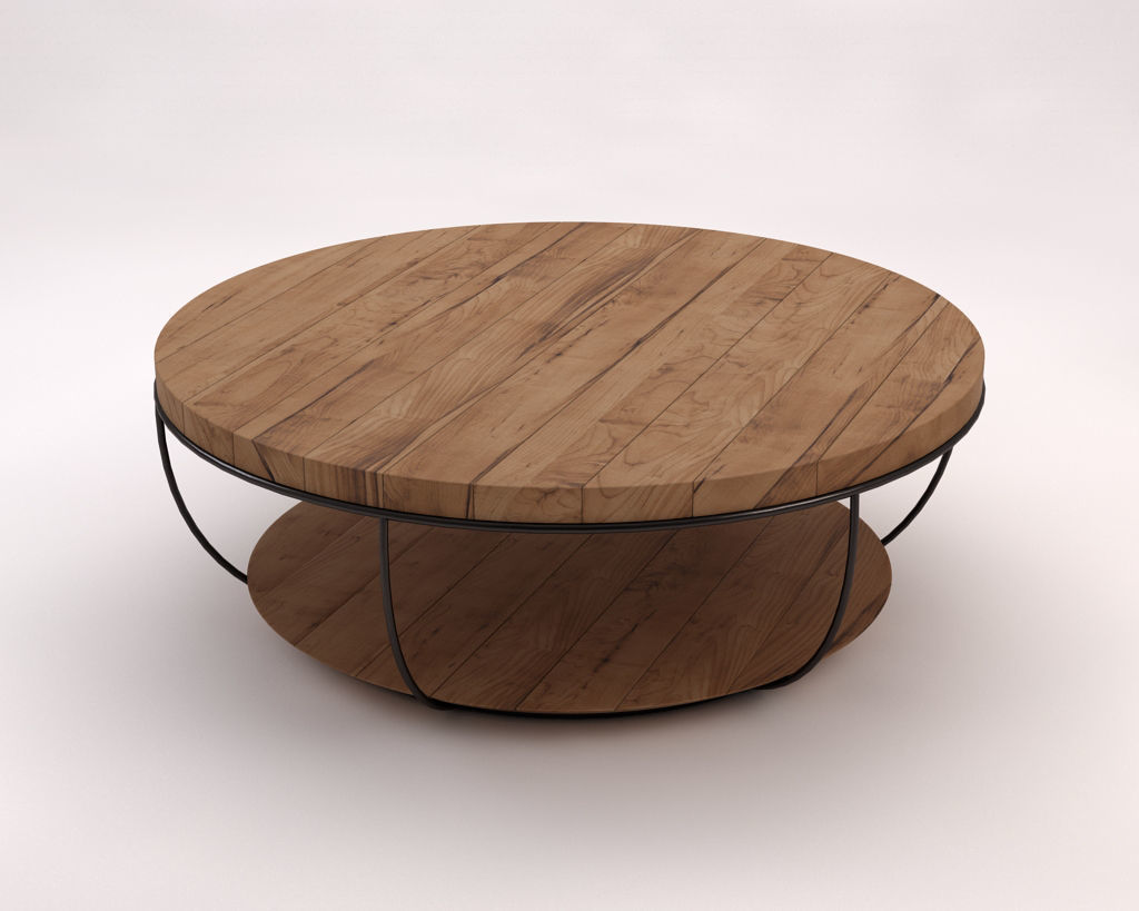 LOUNGE TABLE---Double round support and rod legs 3D model_5