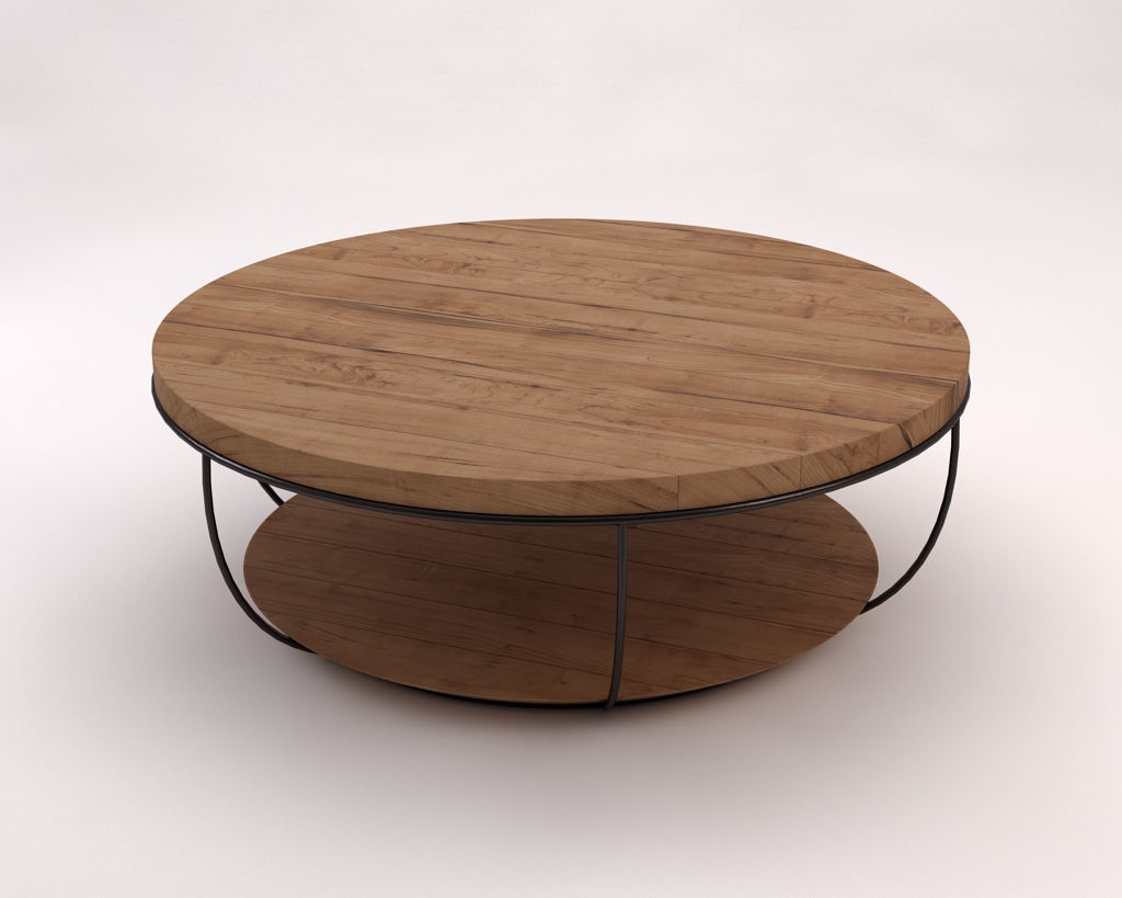 LOUNGE TABLE---Double round support and rod legs 3D model_9