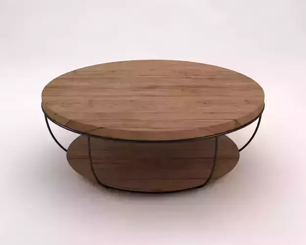 LOUNGE TABLE---Double round support and rod legs 3D model