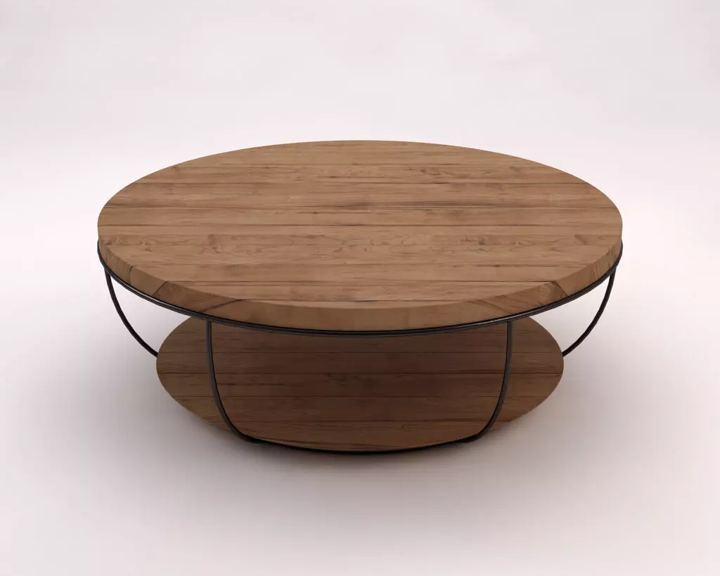 LOUNGE TABLE---Double round support and rod legs 3D model_0