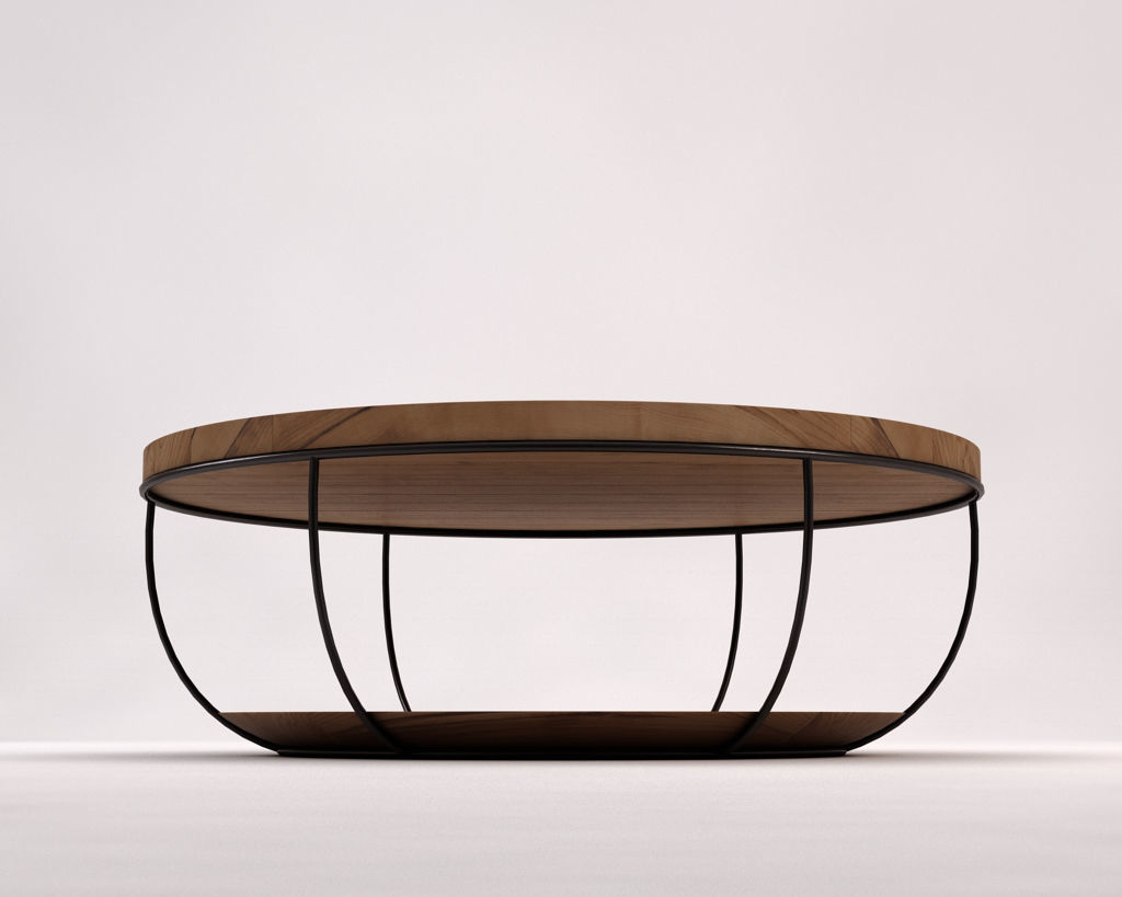 LOUNGE TABLE---Double round support and rod legs 3D model_15