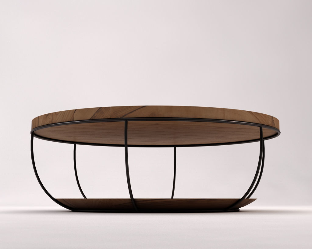 LOUNGE TABLE---Double round support and rod legs 3D model_16