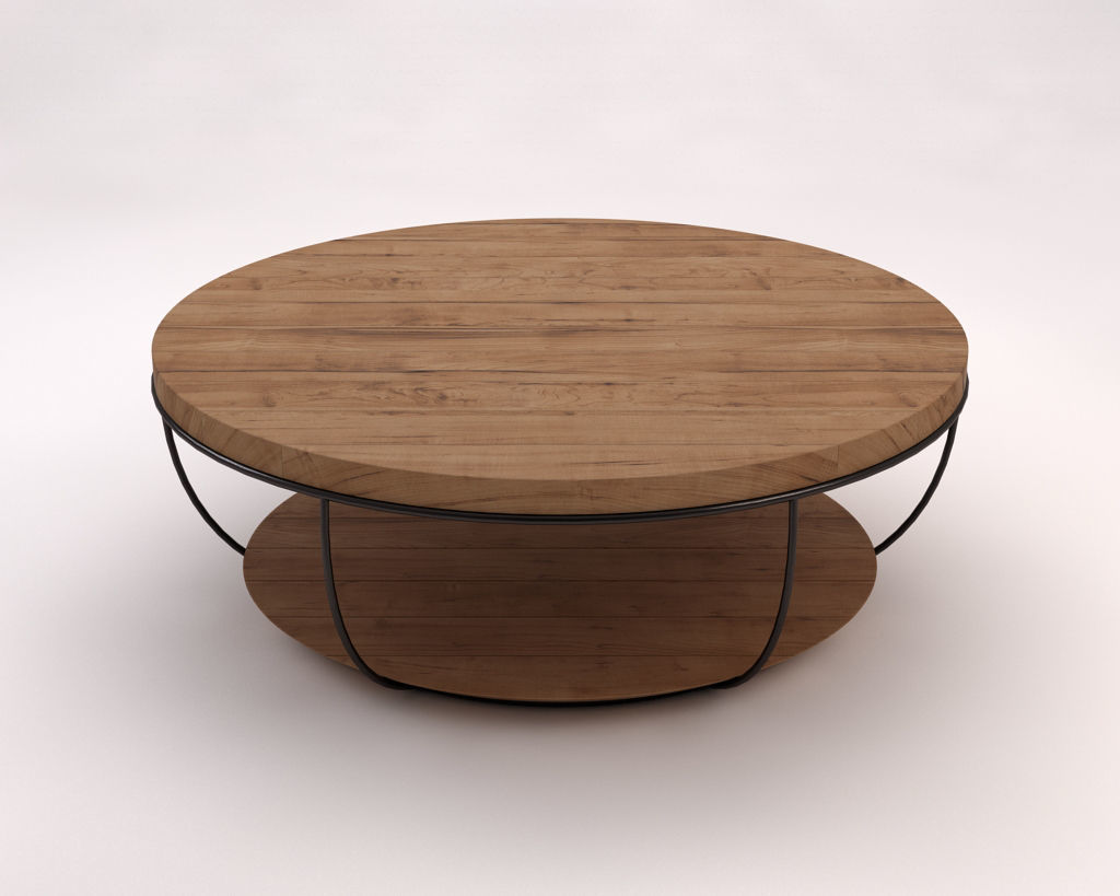 LOUNGE TABLE---Double round support and rod legs 3D model_10