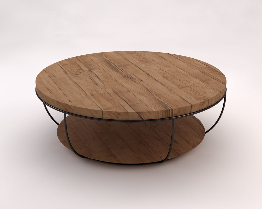 LOUNGE TABLE---Double round support and rod legs 3D model_7
