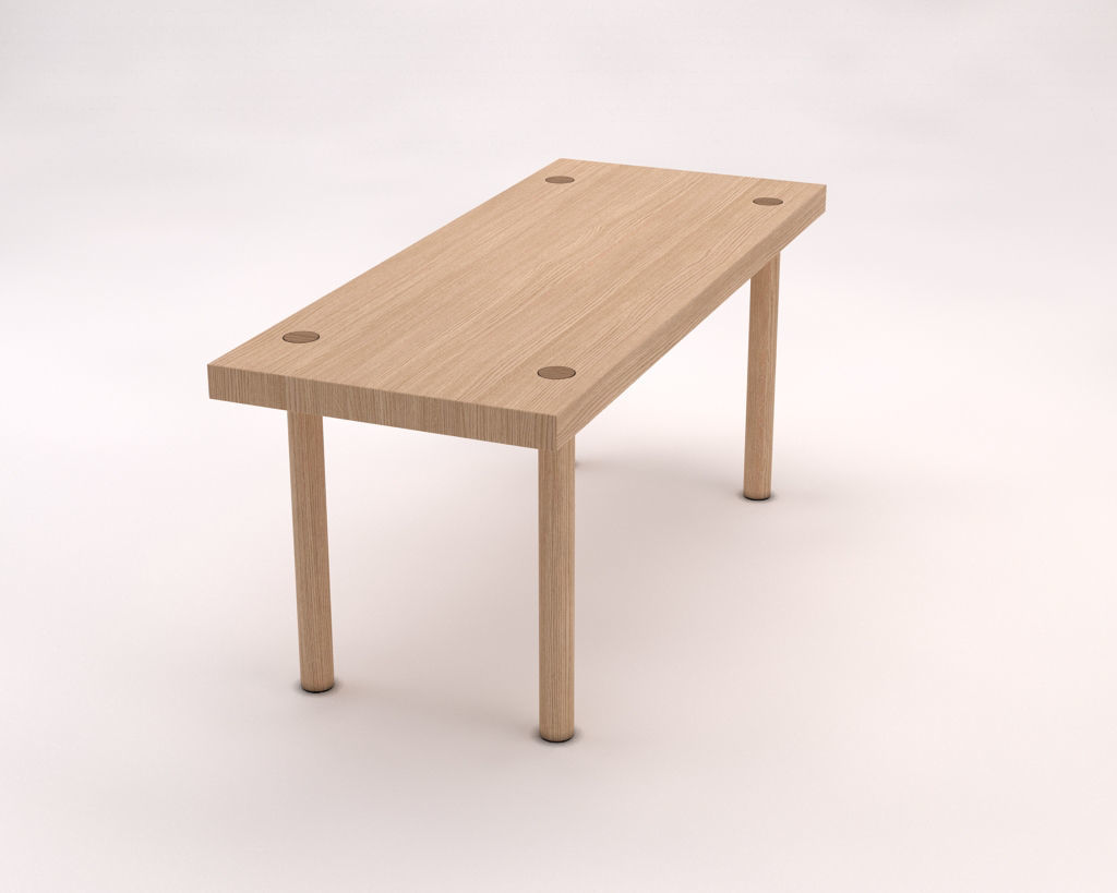 LOUNGE TABLE---Rectangular and screwed foot 3D model_5