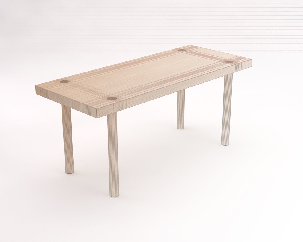 LOUNGE TABLE---Rectangular and screwed foot 3D model_4
