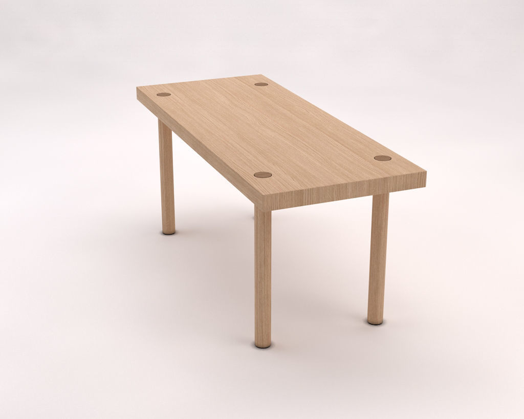 LOUNGE TABLE---Rectangular and screwed foot 3D model_8