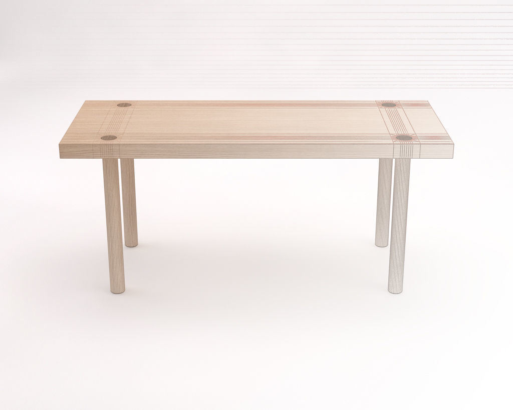 LOUNGE TABLE---Rectangular and screwed foot 3D model_1