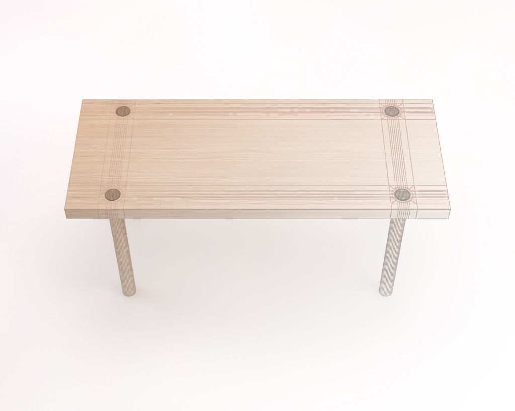 LOUNGE TABLE---Rectangular and screwed foot 3D model_14