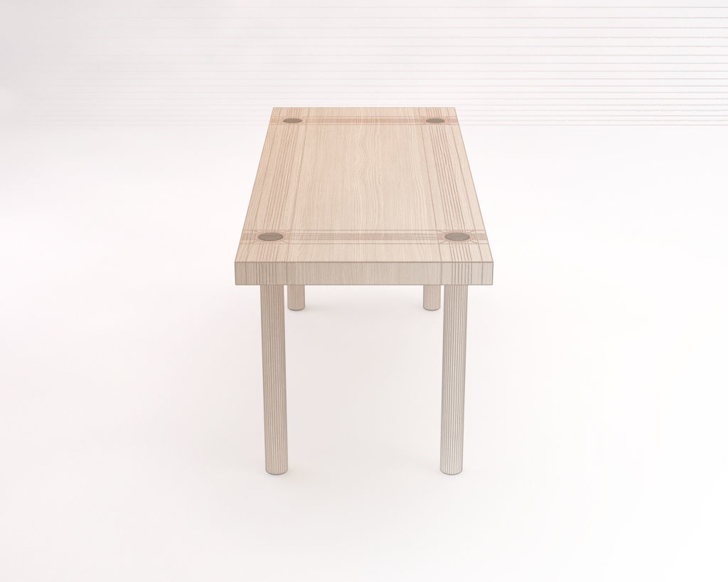 LOUNGE TABLE---Rectangular and screwed foot 3D model_7