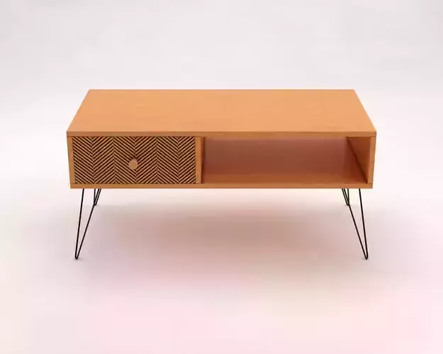 LOUNGE TABLE---Rectangular with a niche and a drawer 3D model