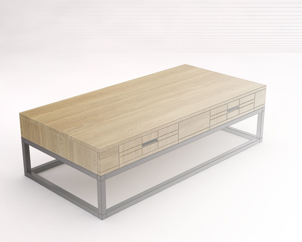 LOUNGE TABLE---Rectangular and 4 drawers 3D model_4