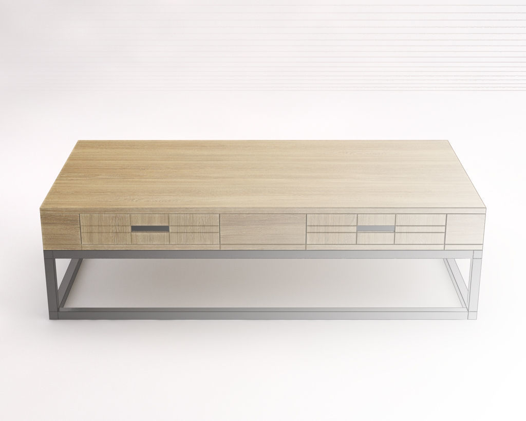 LOUNGE TABLE---Rectangular and 4 drawers 3D model_1