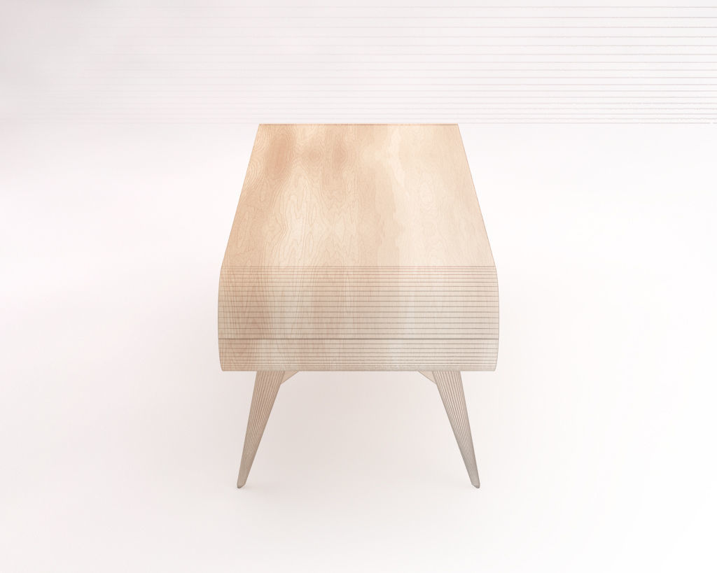 LOUNGE TABLE---Rectangular with a niche 3D model_7
