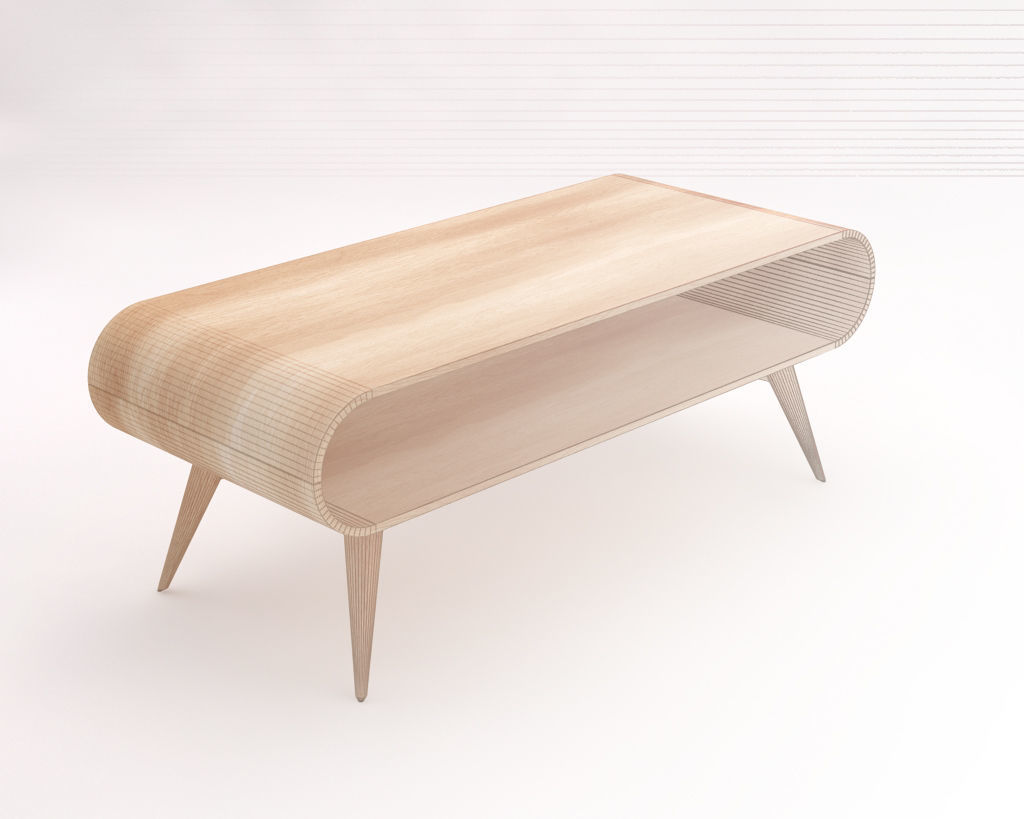 LOUNGE TABLE---Rectangular with a niche 3D model_4