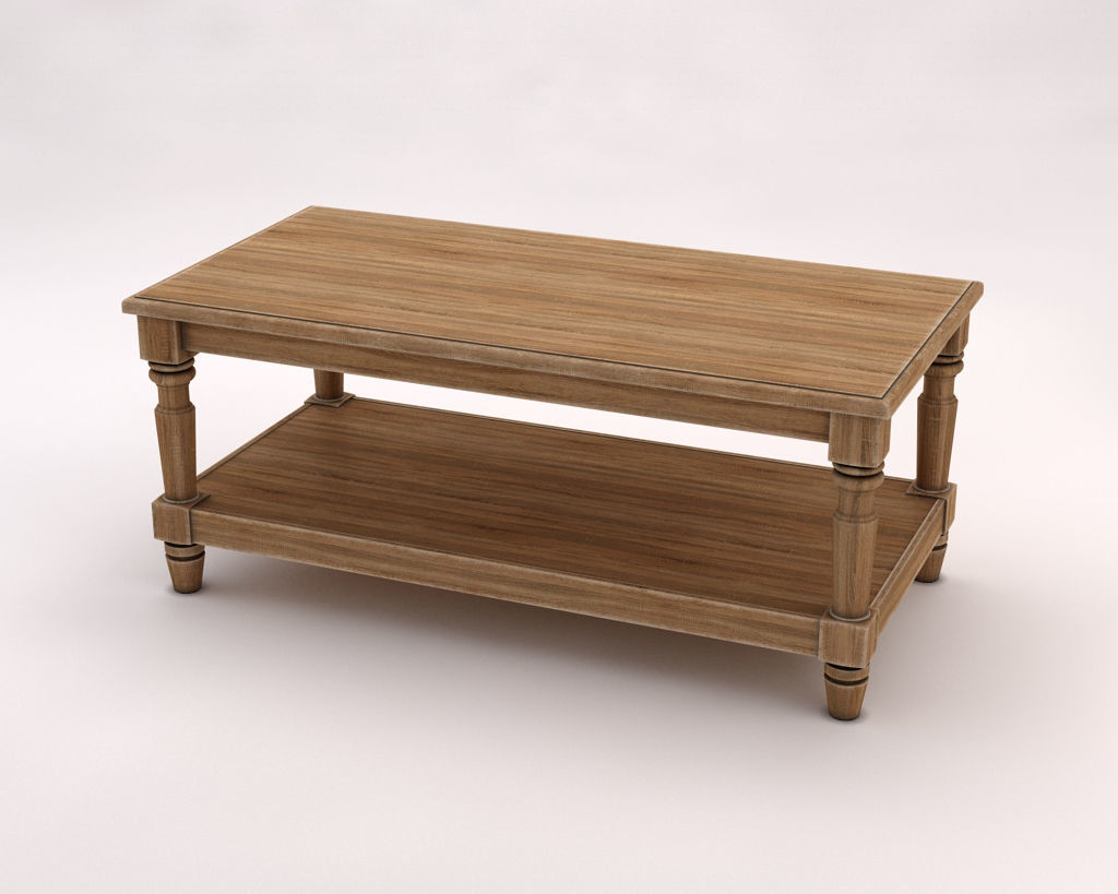 LOUNGE TABLE---Double rectangular support and carved legs 3D model_10