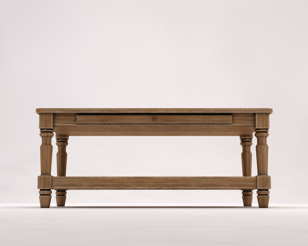 LOUNGE TABLE---Double rectangular support and carved legs 3D model_17