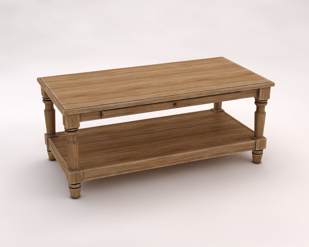 LOUNGE TABLE---Double rectangular support and carved legs 3D model_2