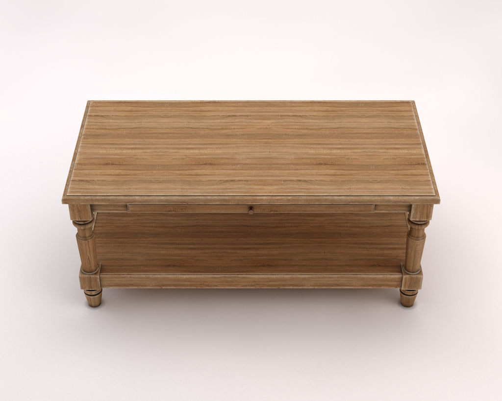 LOUNGE TABLE---Double rectangular support and carved legs 3D model_12