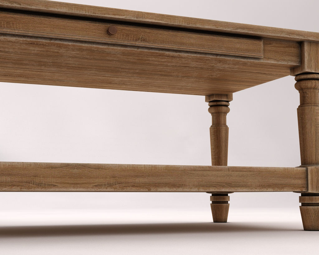 LOUNGE TABLE---Double rectangular support and carved legs 3D model_20