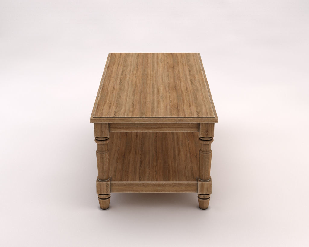LOUNGE TABLE---Double rectangular support and carved legs 3D model_6