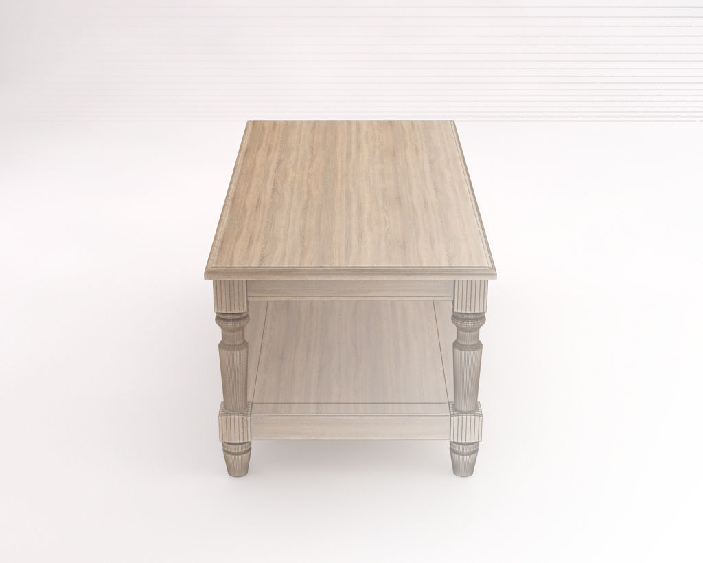 LOUNGE TABLE---Double rectangular support and carved legs 3D model_7