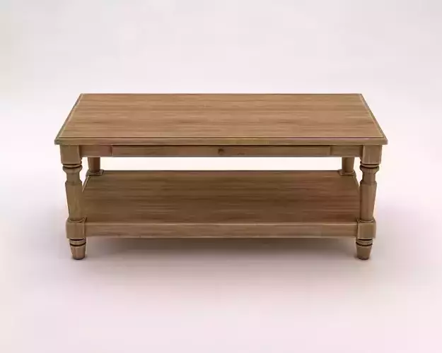 LOUNGE TABLE---Double rectangular support and carved legs 3D model